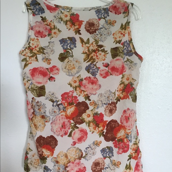 Floral silk/sheer tank top - Picture 5 of 6